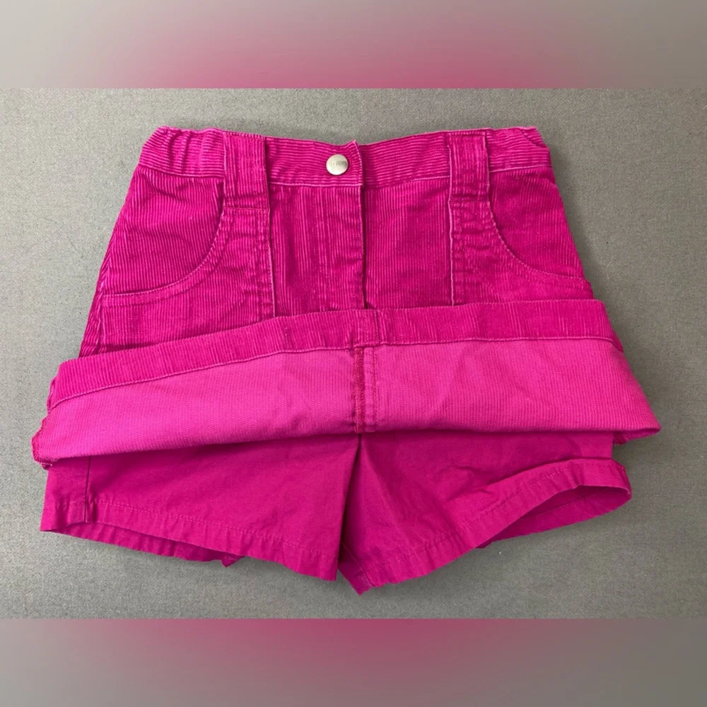 Gymboree Skort Adjustable waist Hot Pink Corduroy Floral Embroidery Size 5